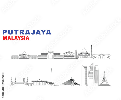 Foto Artline Putrajaya Malaysia city skyline silhouette