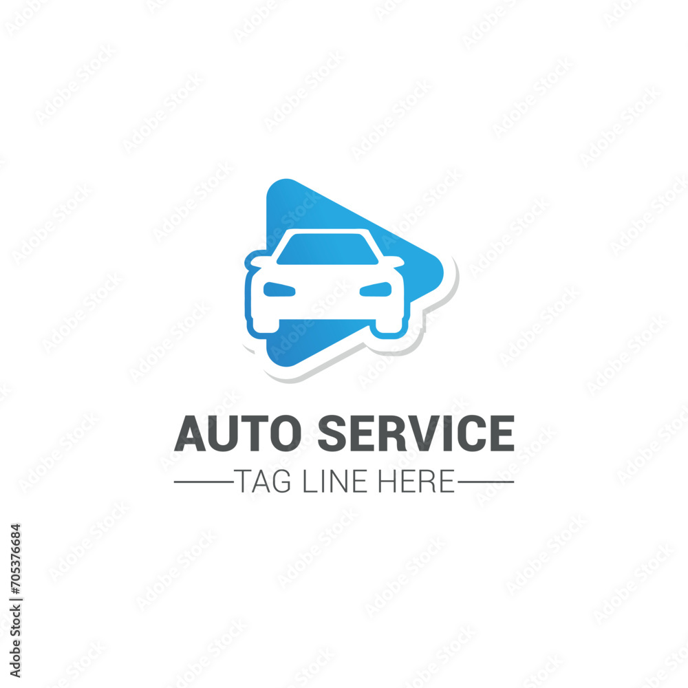 simple vector logo for service business, car deleting.