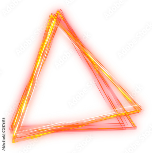 neon line triangle frame shines brightly