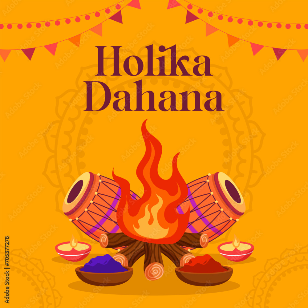 Holika Dahana Day illustration vector background. Vector eps 10 Holika Dahana Day illustration vector background. Vector eps 10