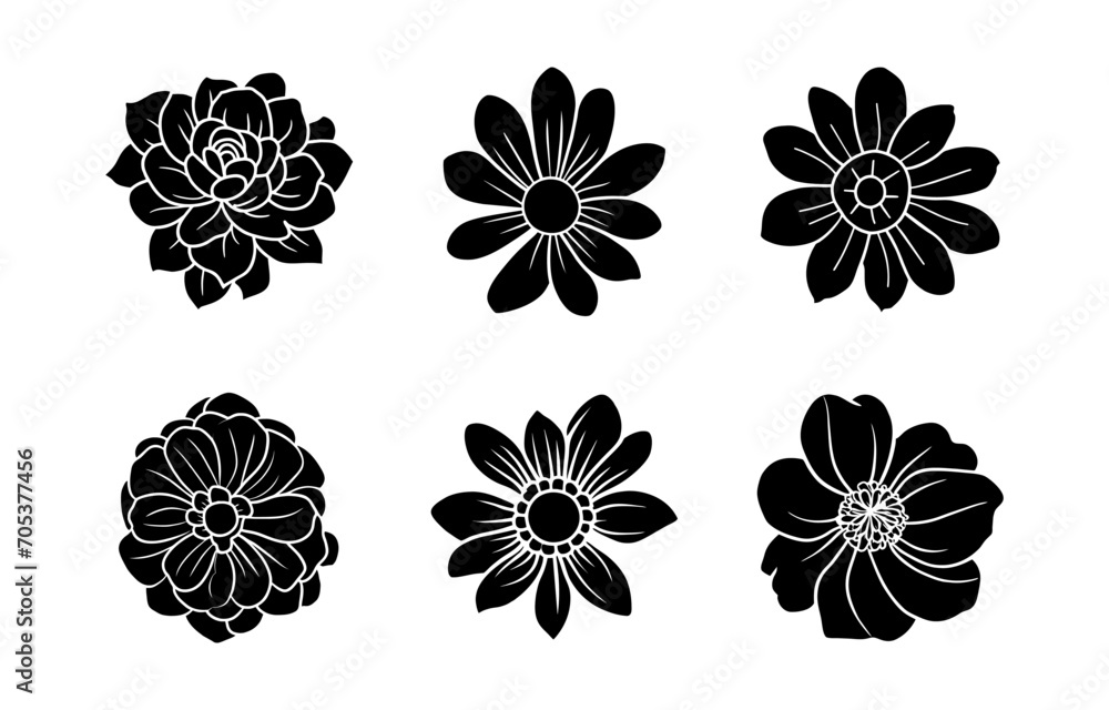 Hand drawn simple flower illustration Hand drawn simple flower illustration