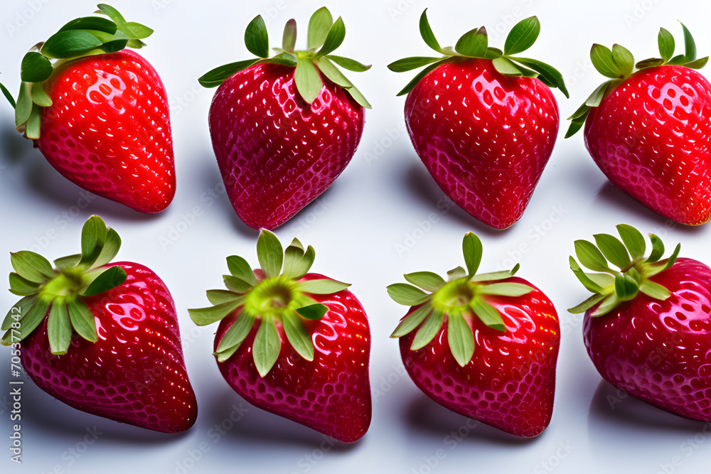 Isolated fresh strawberry image (PNG) - juicy charm with a transparent or white background generative ai Isolated fresh strawberry image (PNG) - juicy charm with a transparent or white background generative ai