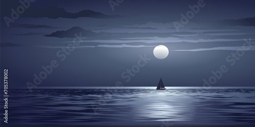 moon over sea