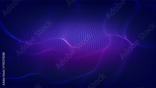 Modern abstract particle background. Wave flow with dot landscape. Innovation and Digital data concept design. Vector illustration eps10