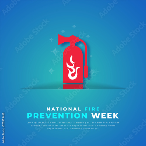 National Fire Prevention Week Paper cut style Vector Design Illustration for Background, Poster, Banner, Advertising, Greeting Card