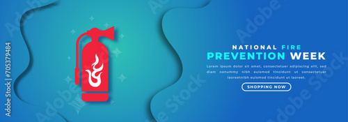 National Fire Prevention Week Paper cut style Vector Design Illustration for Background, Poster, Banner, Advertising, Greeting Card