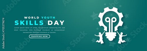 World Youth Skills Day Paper cut style Vector Design Illustration for Background, Poster, Banner, Advertising, Greeting Card