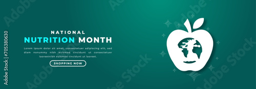 National Nutrition Month Paper cut style Vector Design Illustration for Background, Poster, Banner, Advertising, Greeting Card