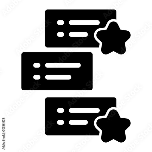 Priority icon with notes and stars