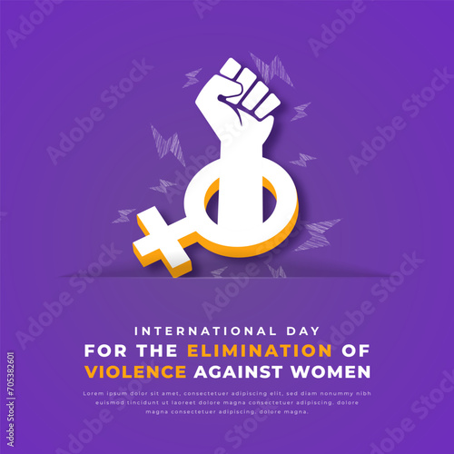 International Day for the Elimination of Violence against Women Paper cut style Vector Design Illustration for Background, Poster, Banner, Advertising, Greeting Card