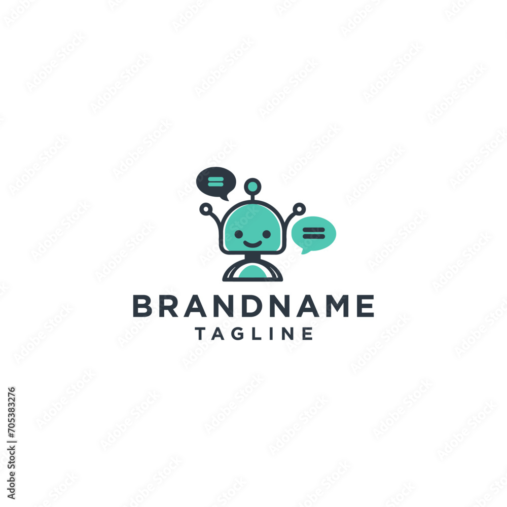 robot chatt ai logo icon design template robot chatt ai logo icon design template