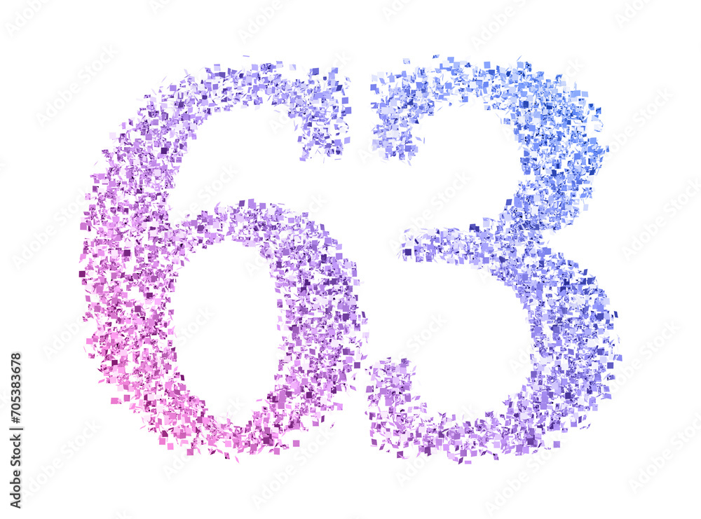 Gradient glitter number63