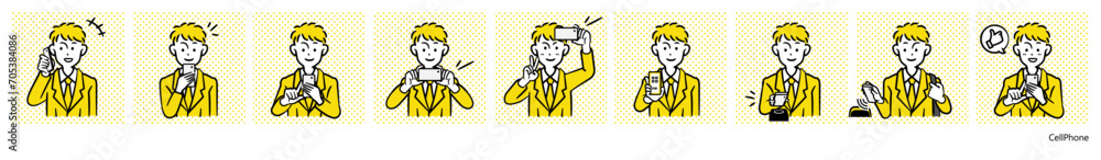 人物イラスト（スマートフォン）