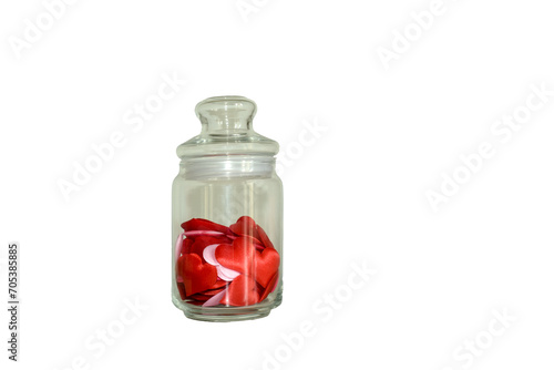 bottle of glass with red rose