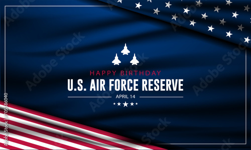 Happy birthday US Air Force Reserve April 14 Background Vector Illustration