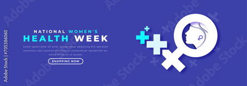 National Women's Health Week Paper cut style Vector Design Illustration for Background, Poster, Banner, Advertising, Greeting Card