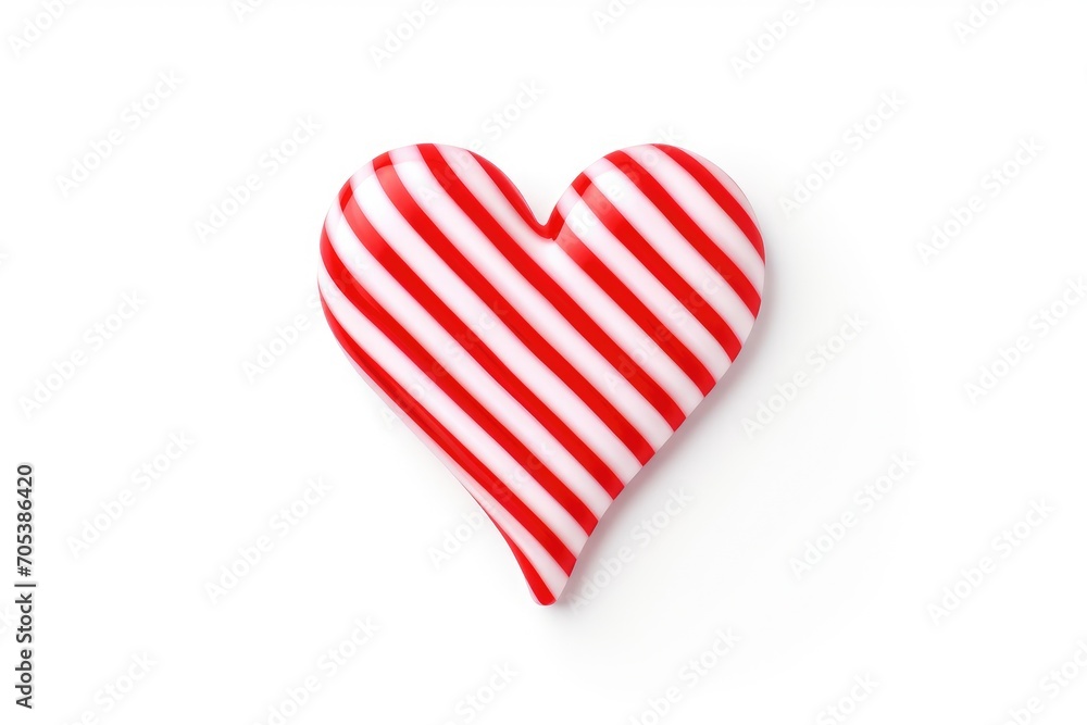 Candy Canes Forming Heart Shape on White Background - Generative AI Candy Canes Forming Heart Shape on White Background - Generative AI
