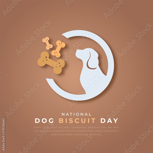 National Dog Biscuit Day Paper cut style Vector Design Illustration for Background, Poster, Banner, Advertising, Greeting Card