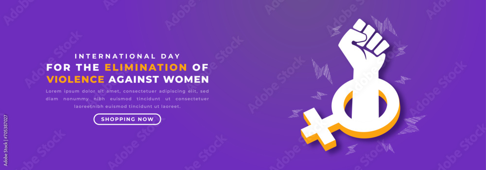 Naklejka premium International Day for the Elimination of Violence against Women Paper cut style Vector Design Illustration for Background, Poster, Banner, Advertising, Greeting Card