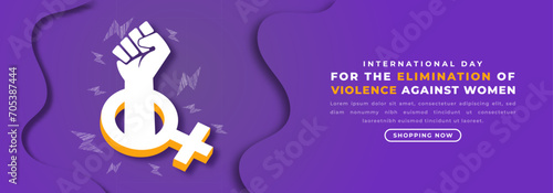 International Day for the Elimination of Violence against Women Paper cut style Vector Design Illustration for Background, Poster, Banner, Advertising, Greeting Card