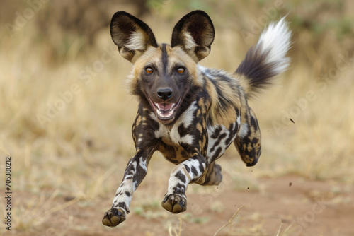 The funny antics of an African Wild Dog engaging in canine capers