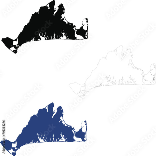 Martha's Vineyard icon. Martha's Vineyard Island Map sign. Massachusetts Beach Ocean symbol.