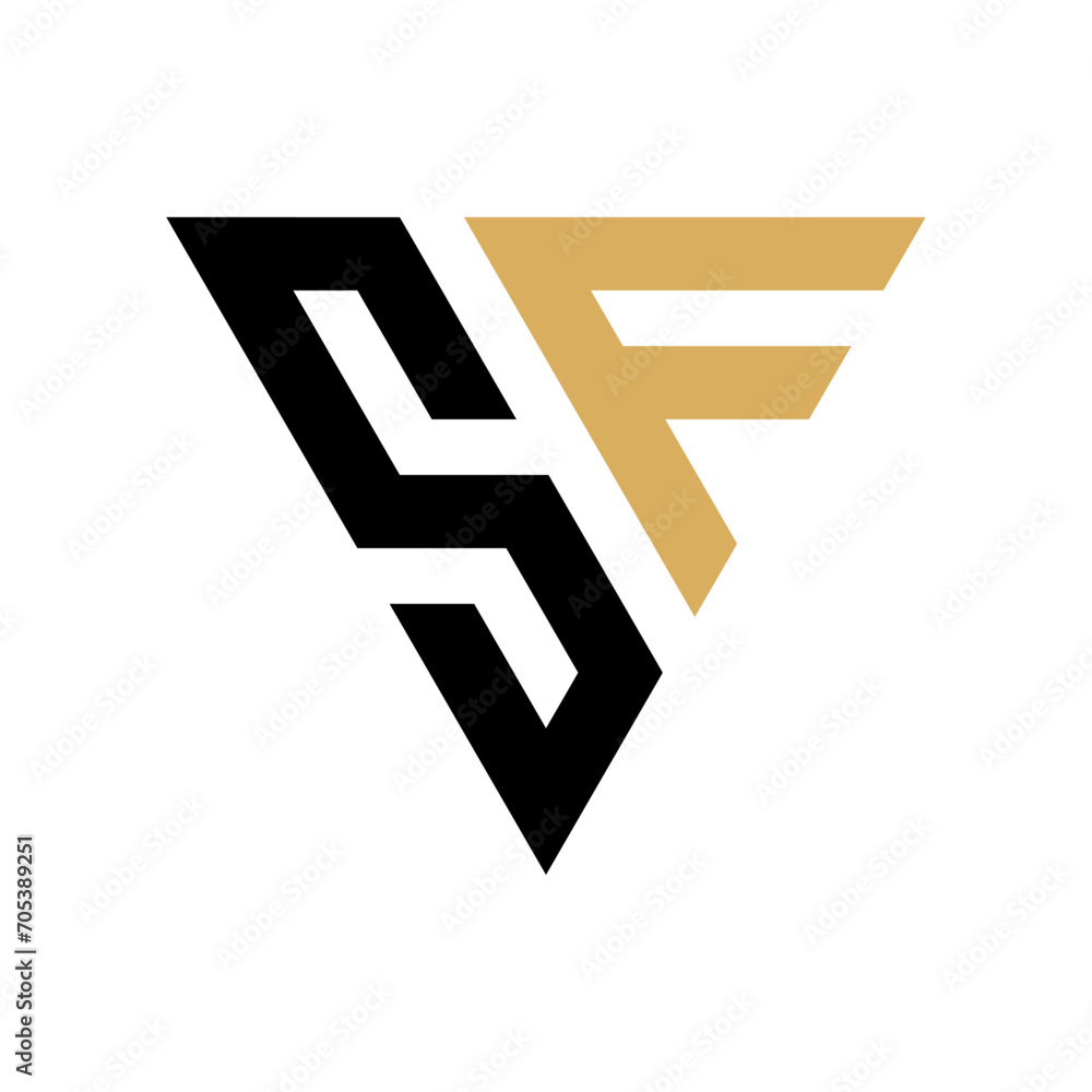 Initial SF Triangle Logo Design Initial SF Triangle Logo Design