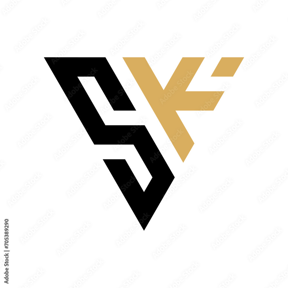 Initial SK Triangle Logo Design Initial SK Triangle Logo Design