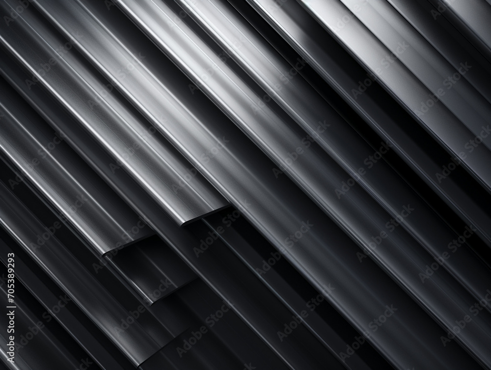 Obraz premium Gleaming Elegance of Metalwork: Mesmerizing Photo of Metal Sheets, Reflecting Brilliance, Showcasing the Precision of Smooth Lines and Bends. Profound Beauty in the Industrial Profile, a Captivating B