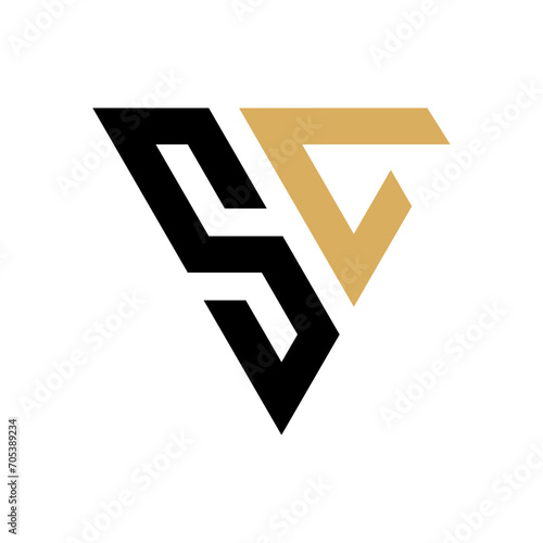 Initial SC Triangle Logo Design photo