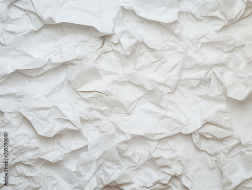 Crumpled Elegance: White or Monochrome Textured Paper Background. Subtle Folds Create a Delicate Yet Dynamic Canvas, Perfect for Versatile Design, Adding Depth to Visual Projects with a Touch of Vinta