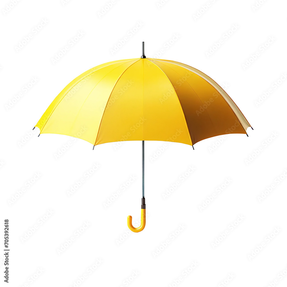 Yellow umbrella on a transparent background. png file