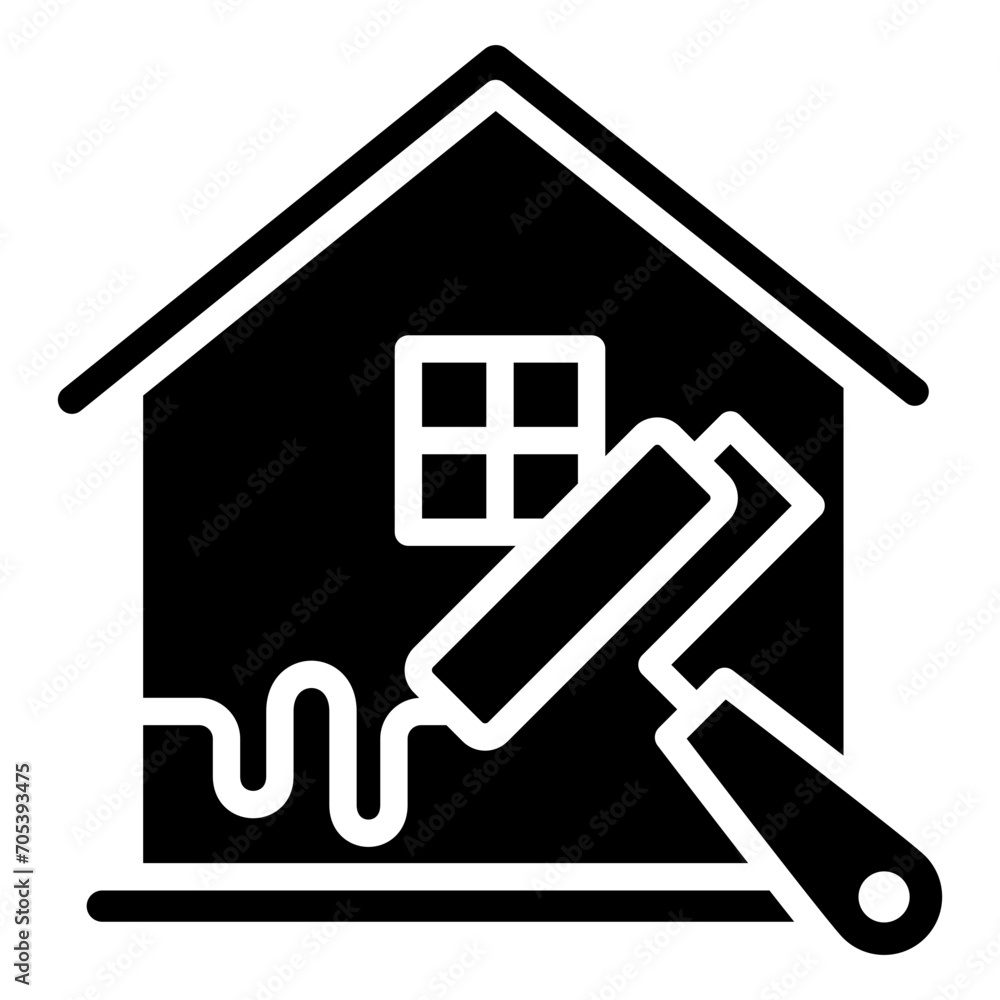 Painting glyph icon, relate to housekeeping. use for UI or UX kit, web and app development. Painting glyph icon, relate to housekeeping. use for UI or UX kit, web and app development.