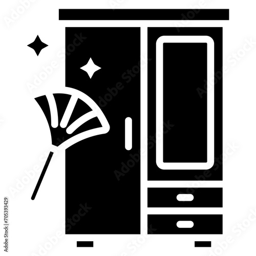 Feather glyph icon, relate to housekeeping. use for UI or UX kit, web and app development.