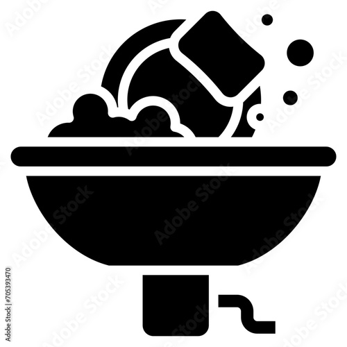 Dishwasher glyph icon, relate to housekeeping. use for UI or UX kit, web and app development.