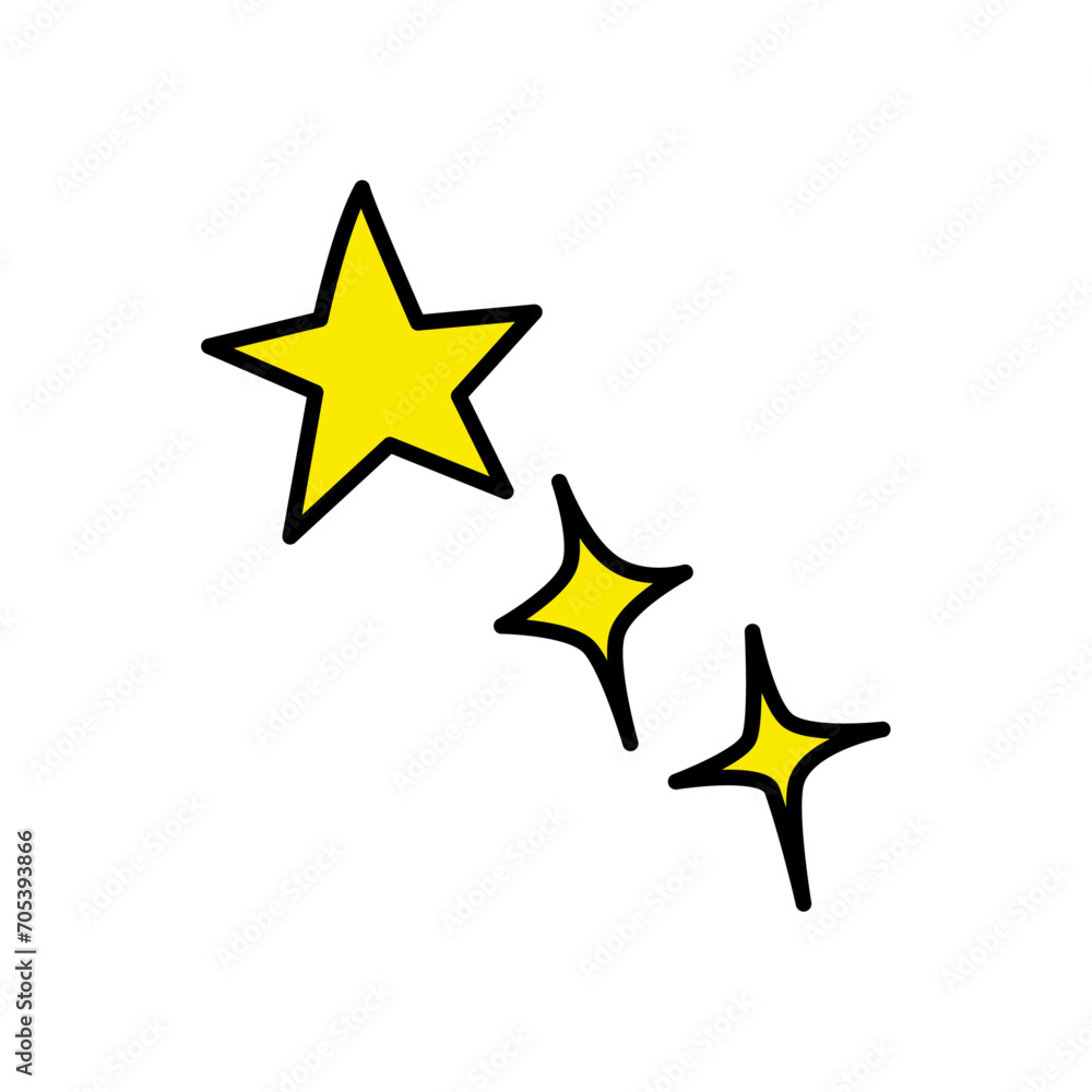 Obraz premium 漫符。星のキラキラアイコン。