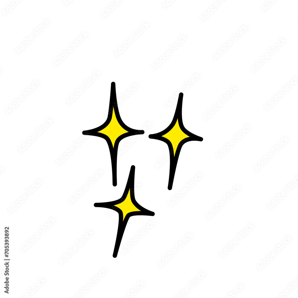 漫符。星のキラキラアイコン。 漫符。星のキラキラアイコン。