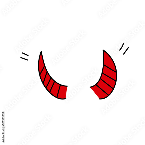 漫符。可愛い悪魔の角マーク。