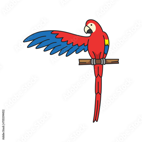 Parrot icon. Cartoon parrot vector icon for web design isolated on white background