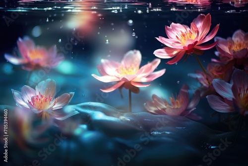 Underwater Dream: Submerge flowers in water.