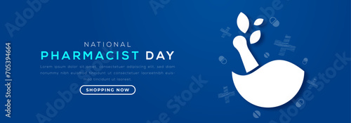National Pharmacist Day Paper cut style Vector Design Illustration for Background, Poster, Banner, Advertising, Greeting Card