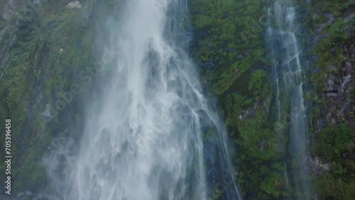 Sterling falls in the Milford Sounds of New Zealand