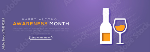Alcohol Awareness Month Paper cut style Vector Design Illustration for Background, Poster, Banner, Advertising, Greeting Card