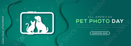 All American Pet Photo Day Paper cut style Vector Design Illustration for Background, Poster, Banner, Advertising, Greeting Card