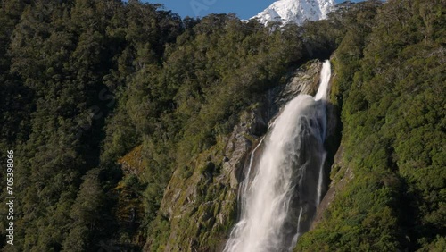 Bowen falls in Milford Sound, New Zealand