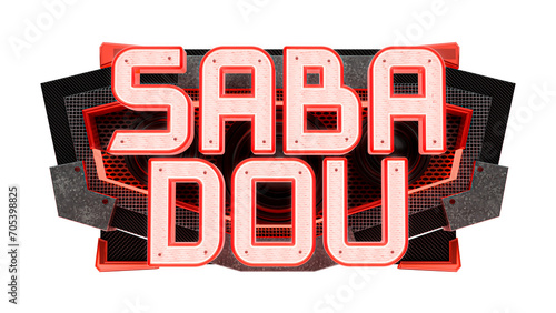 Sabadou, selo 3d para festas e shows, letras na vertical 