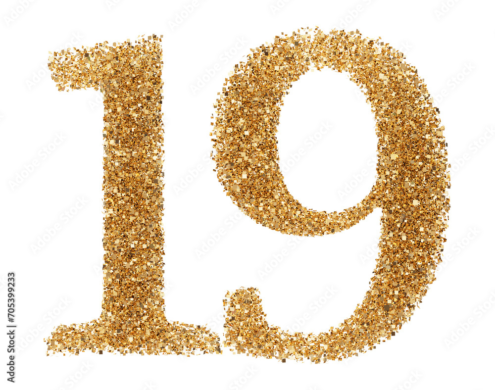 Gold glitter number 19 Gold glitter number 19