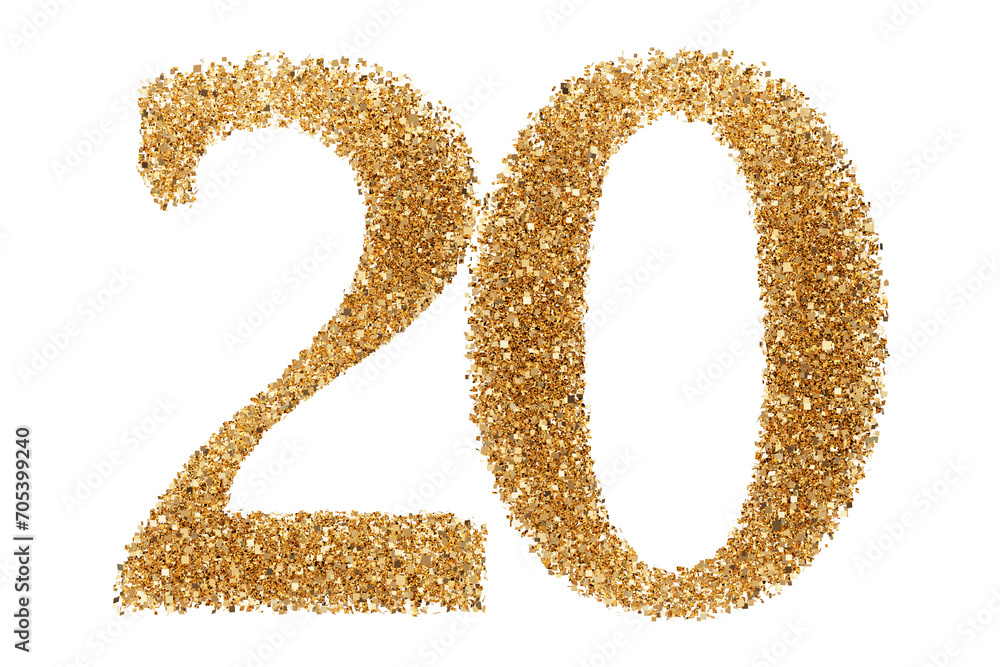 Gold glitter number 20