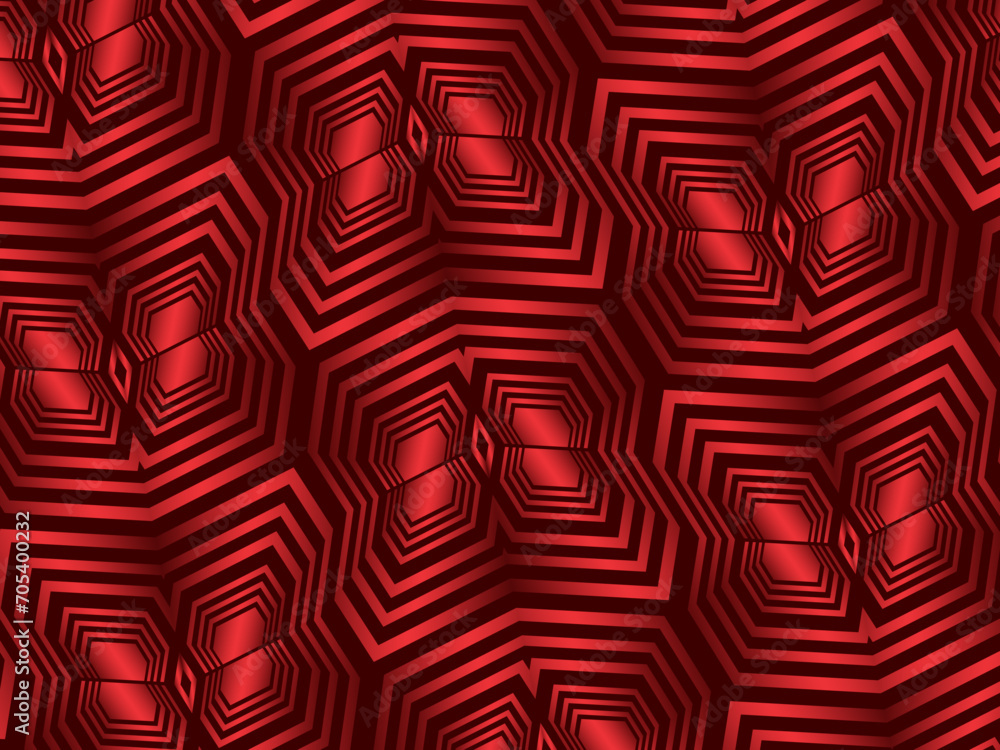 red with a shiny modern geometric pattern. Red steel floor background. red with a shiny modern geometric pattern. Red steel floor background.