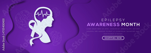 Epilepsy Awareness Month Paper cut style Vector Design Illustration for Background, Poster, Banner, Advertising, Greeting Card